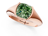 Rose gold Fancy Green Cushion  Solitaire Tension Set Diamond Ring_20