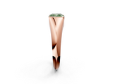 Rose gold Fancy Green Cushion  Solitaire Tension Set Diamond Ring_21