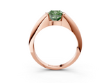 Rose gold Fancy Green Cushion  Solitaire Tension Set Diamond Ring_22
