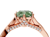 Rose gold Fancy Green Cushion  Solitaire Twist Band Six-Prong Setting 5