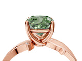 Rose gold Fancy Green Cushion  Solitaire Twist Band with Pavé Accents and Four-Prong Setting_24