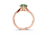 Rose gold Fancy Green Cushion  Solitaire Twist Band with Pavé Diamonds and Four-Prong Setting_73