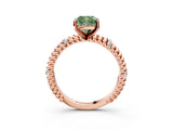 Rose gold Fancy Green Cushion  Solitaire Twisted Band Prong Set Engagement Ring_63