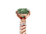 Rose gold Fancy Green Cushion  Solitaire Twisted Band Prong Set Engagement Ring_65