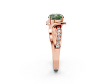 Rose gold Fancy Green Cushion  Solitaire Twisted Band with Prong Setting_5