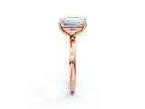 Rose gold Fancy Green Cushion  and Emerald Cut Toi Moi Ring with Prong Setting_49
