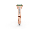 Rose gold Fancy Green Emerald  Brilliant Channel-Set Solitaire Ring with Four-Prong Setting_22