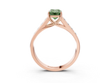 Rose gold Fancy Green Emerald  Brilliant Channel-Set Solitaire Ring with Four-Prong Setting_23