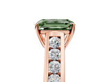 Rose gold Fancy Green Emerald  Brilliant Channel-Set Solitaire Ring with Four-Prong Setting_25