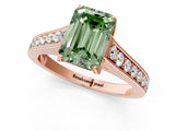 Rose gold Fancy Green Emerald  Brilliant Cut Diamond Engagement Ring with Pavé Band and Four-Prong Setting_51