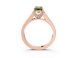 Rose gold Fancy Green Emerald  Brilliant Cut Diamond Engagement Ring with Pavé Band and Four-Prong Setting_53