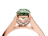 Rose gold Fancy Green Emerald  Brilliant Cut Diamond Engagement Ring with Pavé Band and Four-Prong Setting_54