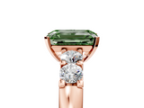 Rose gold Fancy Green Emerald  Brilliant Cut Diamond Five-Stone Prong Set Engagement Ring with Channel Band_8