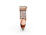 Rose gold Fancy Green Emerald  Brilliant Diamond Channel Set Wide Band Ring with Bezel Setting_22