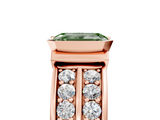 Rose gold Fancy Green Emerald  Brilliant Diamond Channel Set Wide Band Ring with Bezel Setting_25