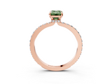 Rose gold Fancy Green Emerald  Brilliant Pavé Band Solitaire with Four-Prong Setting_44