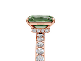 Rose gold Fancy Green Emerald  Brilliant Pavé Band Solitaire with Four-Prong Setting_46