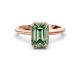 Rose gold Fancy Green Emerald  Brilliant Solitaire Engagement Ring with Six-Prong Setting and Classic Band_20