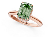 Rose gold Fancy Green Emerald  Brilliant Solitaire Engagement Ring with Six-Prong Setting and Classic Band_21