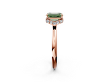 Rose gold Fancy Green Emerald  Brilliant Solitaire Engagement Ring with Six-Prong Setting and Classic Band_22