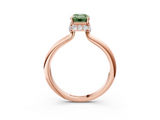 Rose gold Fancy Green Emerald  Brilliant Solitaire Engagement Ring with Six-Prong Setting and Classic Band_23