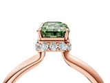 Rose gold Fancy Green Emerald  Brilliant Solitaire Engagement Ring with Six-Prong Setting and Classic Band_24