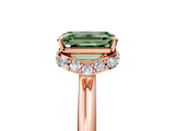Rose gold Fancy Green Emerald  Brilliant Solitaire Engagement Ring with Six-Prong Setting and Classic Band_25