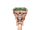 Rose gold Fancy Green Emerald  Brilliant Solitaire with Pave Band and Four-Prong Setting_19