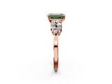 Rose gold Fancy Green Emerald  Cluster Diamond Engagement Ring with Pavé Band and Four-Prong Setting_48
