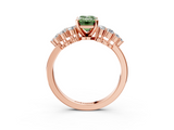 Rose gold Fancy Green Emerald  Cluster Diamond Engagement Ring with Pavé Band and Four-Prong Setting_49