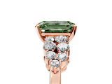 Rose gold Fancy Green Emerald  Cluster Diamond Engagement Ring with Pavé Band and Four-Prong Setting_51