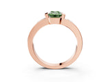 Rose gold Fancy Green Emerald Cut Brilliant Channel-Set Diamond Ring with Bezel Prong Setting_3