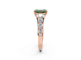 Rose gold Fancy Green Emerald Cut Brilliant Diamond Pavé Band with Six-Prong Setting_2