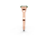 Rose gold Fancy Green Emerald Cut Brilliant Solitaire Diamond Ring with Channel Set Band and Bar Prong Setting_2