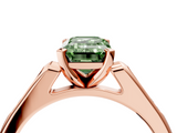 Rose gold Fancy Green Emerald  Cut Channel Set Solitaire Engagement Ring with Four-Prong Setting_224