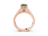 Rose gold Fancy Green Emerald  Cut Channel Set Solitaire Engagement Ring with Prong Setting_23