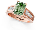 Rose gold Fancy Green Emerald Cut Cut Channel Set Solitaire Ring with Four-Prong Setting_1