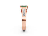 Rose gold Fancy Green Emerald Cut Cut Channel Set Solitaire Ring with Four-Prong Setting_2