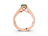 Rose gold Fancy Green Emerald Cut Cut Channel Set Solitaire Ring with Four-Prong Setting_3