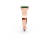 Rose gold Fancy Green Emerald Cut Cut Diamond Channel Set Solitaire Ring with Four-Prong Setting_2