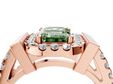 Rose gold Fancy Green Emerald Cut Cut Halo Split Shank Prong Set Ring_4