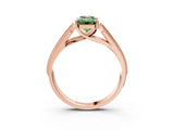 Rose gold Fancy Green Emerald Cut Cut Pave Split Shank Engagement Ring with Four-Prong Setting_3