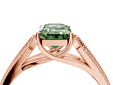 Rose gold Fancy Green Emerald Cut Cut Pave Split Shank Engagement Ring with Four-Prong Setting_4