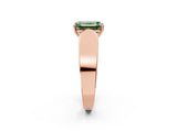 Rose gold Fancy Green Emerald Cut Diamond Channel Set Solitaire Ring with Four-Prong Setting_14