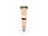 Rose gold Fancy Green Emerald Cut Diamond Channel Set Solitaire Ring with Four-Prong Setting_26