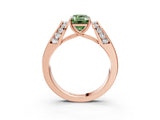 Rose gold Fancy Green Emerald Cut Diamond Channel Set Solitaire Ring with Four-Prong Setting_27