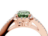 Rose gold Fancy Green Emerald Cut Diamond Halo Split Shank Engagement Ring_63