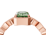 Rose gold Fancy Green Emerald  Cut Diamond Milgrain Marquise Band with Prong Setting_7