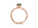 Rose gold Fancy Green Emerald  Cut Diamond Pavé Band Ring with Four-Prong Setting_27
