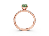 Rose gold Fancy Green Emerald  Cut Diamond Pavé Band with Four-Prong Setting_23